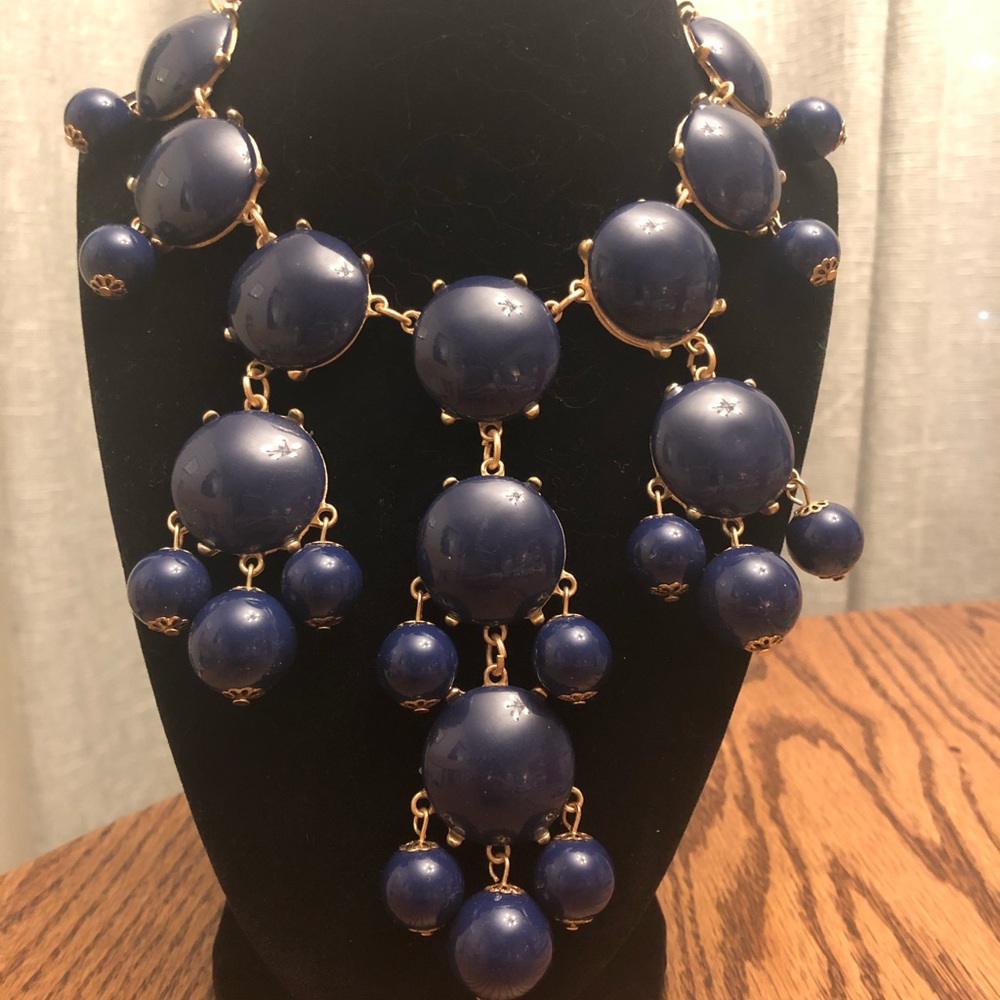 Navy Blue Bauble Necklace